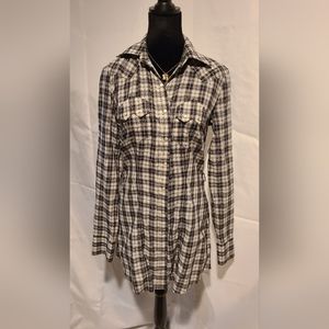 Converse plaid tunic shirt women's size S